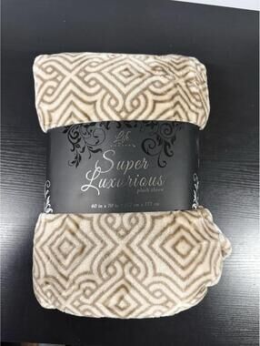 Life Comfort Super Luxurious Plush Throw Blanket 60x70 Beige Tan